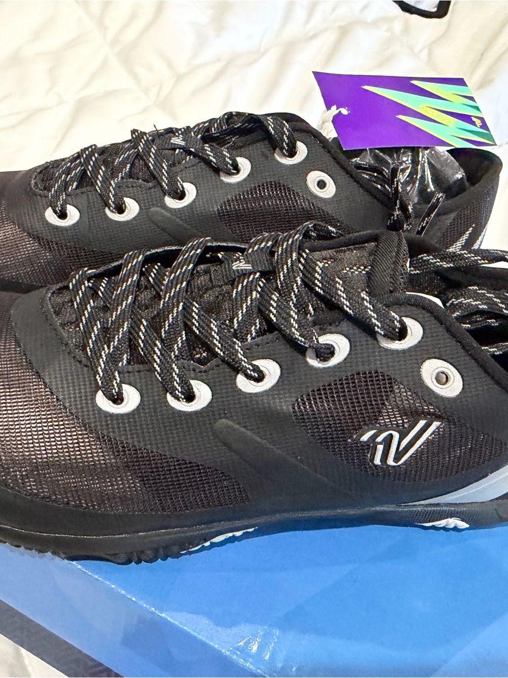 Varsity Black Athletic Sneakers with Reflective Accents